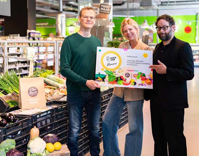 1 jaar lang gratis eten met maaltijdbox Ekomenu voor prijswinnaar VegaFeb campagne Vegetariersbond